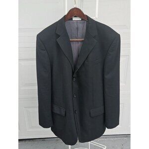 Geoffrey Beene Mens Size 44L Black Wool Blazer Sports Coat